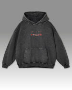 Bluza oversize z kapturem <br>Haftowane Serca <br>Efekt sprania